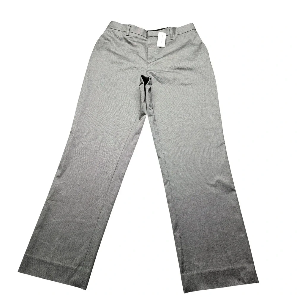NWT Banana Republic Mens Slim Fit Gray Non-Iron Stretch Cotton Dress Pants 36x32